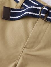Boys Wrinkle Resistant Belted Chino Pants - Uniform