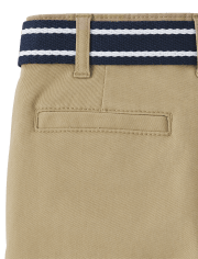 Boys Wrinkle Resistant Belted Chino Pants - Uniform