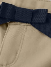 Girls Wrinkle-Resistant Belted Chino Pants - Uniform