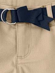 Girls Bow Belted Chino Shorts - Uniform