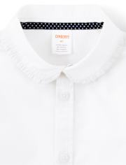 Camisa Niña Popelín Con Volantes Antiarrugas - Uniforme