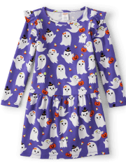 Girls Ghost Peplum Dress - Trick or Treat