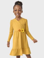 Girls Floral Tiered Dress - Happy Harvest