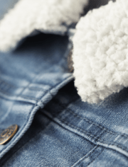 Fille Applique Tournesol Denim Veste - Happy Harvest