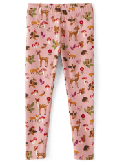 Girls Forest Animal Leggings - Enchanted Forest