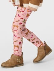 Girls Forest Animal Leggings - Enchanted Forest