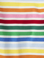 Girls Rainbow Striped Top - Very Merry