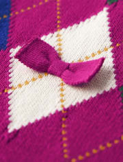 Robe pull en intarsia à losanges pour filles - Prep School