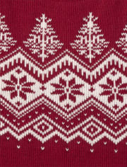 Girls Intarsia Snowflake Fairisle Sweater Dress - A Royal Christmas