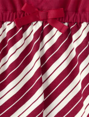 Girls Embroidered Candy Canes Ruffle Tiered Dress - A Royal Christmas