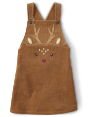 Girls Embroidered Deer Corduroy Skirtall - Enchanted Forest