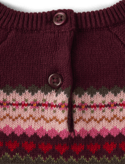 Girls Embroidered Forest Animal Fairisle Sweater Dress - Enchanted Forest