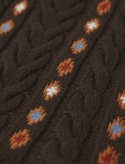 Girls Intarsia Bear Sweater Dress - Montana Mountain