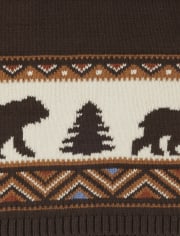Girls Intarsia Bear Sweater Dress - Montana Mountain