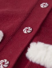 Cardigan à capuche en fausse fourrure pour filles - Un Noël royal