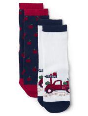 Boys Apple Crew Socks 2-Pack - Apple Orchard