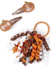 Girls Pumpkin Curly Hair 3-Piece Set - Lil' Pumpkin