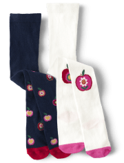 Girls Apple Tights 2-Pack - Apple Orchard