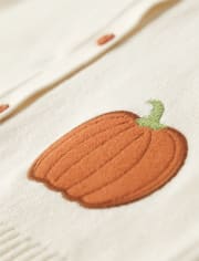 Cardigan citrouille appliqué pour filles - Lil' Pumpkin