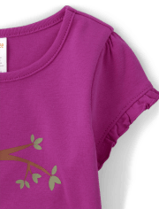 Haut hibou brodé pour filles - Magical Meadow