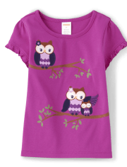Haut hibou brodé pour filles - Magical Meadow