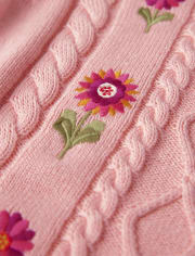 Jersey Niña Punto Ocho Flores Bordadas - Bosque Encantado