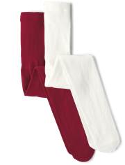 Girls Metallic Microfiber Tights 2-Pack - A Royal Christmas