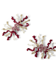 Girls Candy Cane Curly Hair Clips 2-Pack - A Royal Christmas