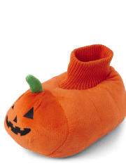 Kids Embroidered Pumpkin Slippers - Gymmies