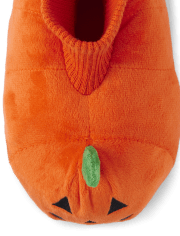 Kids Embroidered Pumpkin Slippers - Gymmies