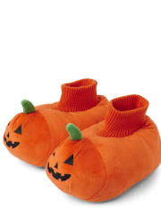 Kids Embroidered Pumpkin Slippers - Gymmies