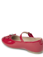 Girls Apple Bow Ballet Flats - Apple Orchard