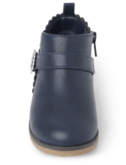 Girls Flower Buckle Booties