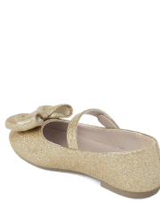 Girls Bow Glitter Ballet Flats