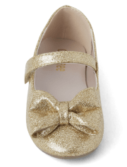 Girls Bow Glitter Ballet Flats