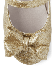 Girls Bow Glitter Ballet Flats