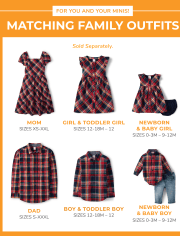 Camisa con botones de popelín a cuadros familiares a juego para niños - Apple Orchard