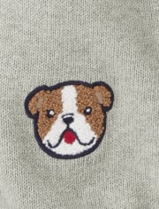 Boys Applique Varsity Patch Cardigan - Prep School