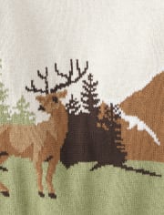 Boys Intarsia Deer Sweater - Enchanted Forest
