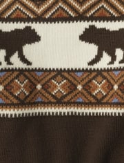 Boys Intarsia Bear Sweater - Montana Mountain