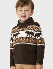 Boys Intarsia Bear Sweater - Montana Mountain