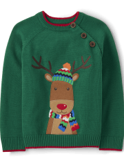 Boys Embroidered Reindeer Layered Top - Holiday Express
