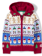 Sudadera con capucha unisex Fairisle con cremallera - Very Merry