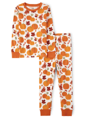 Pyjama ajusté en coton pour enfants avec citrouille - Gymmies