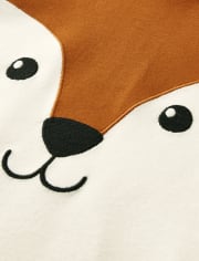 Kids Embroidered Fox Snug Fit Cotton Pajamas - Gymmies