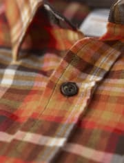 Mens Dad And Me Plaid Twill Button Up Shirt - Happy Harvest