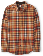 Mens Dad And Me Plaid Twill Button Up Shirt - Happy Harvest