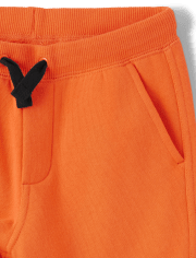 Boys Embroidered Jack-O-Lantern Fleece Jogger Pants - Trick or Treat