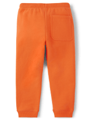 Boys Embroidered Jack-O-Lantern Fleece Jogger Pants - Trick or Treat