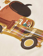 Boys Embroidered Truck Raglan Top - Happy Harvest